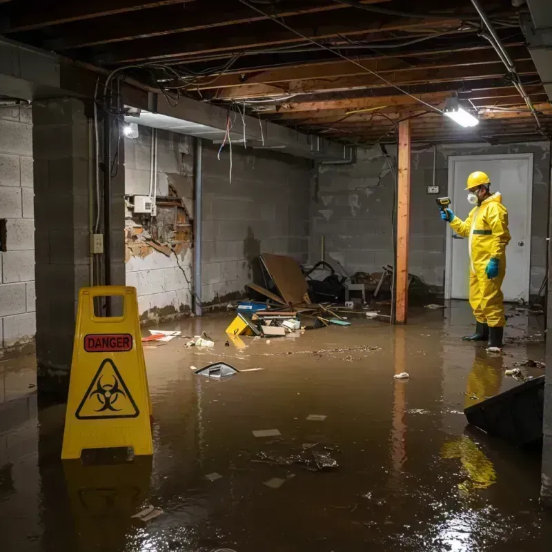 Flooded Basement Electrical Hazard in Boaz, WV Property